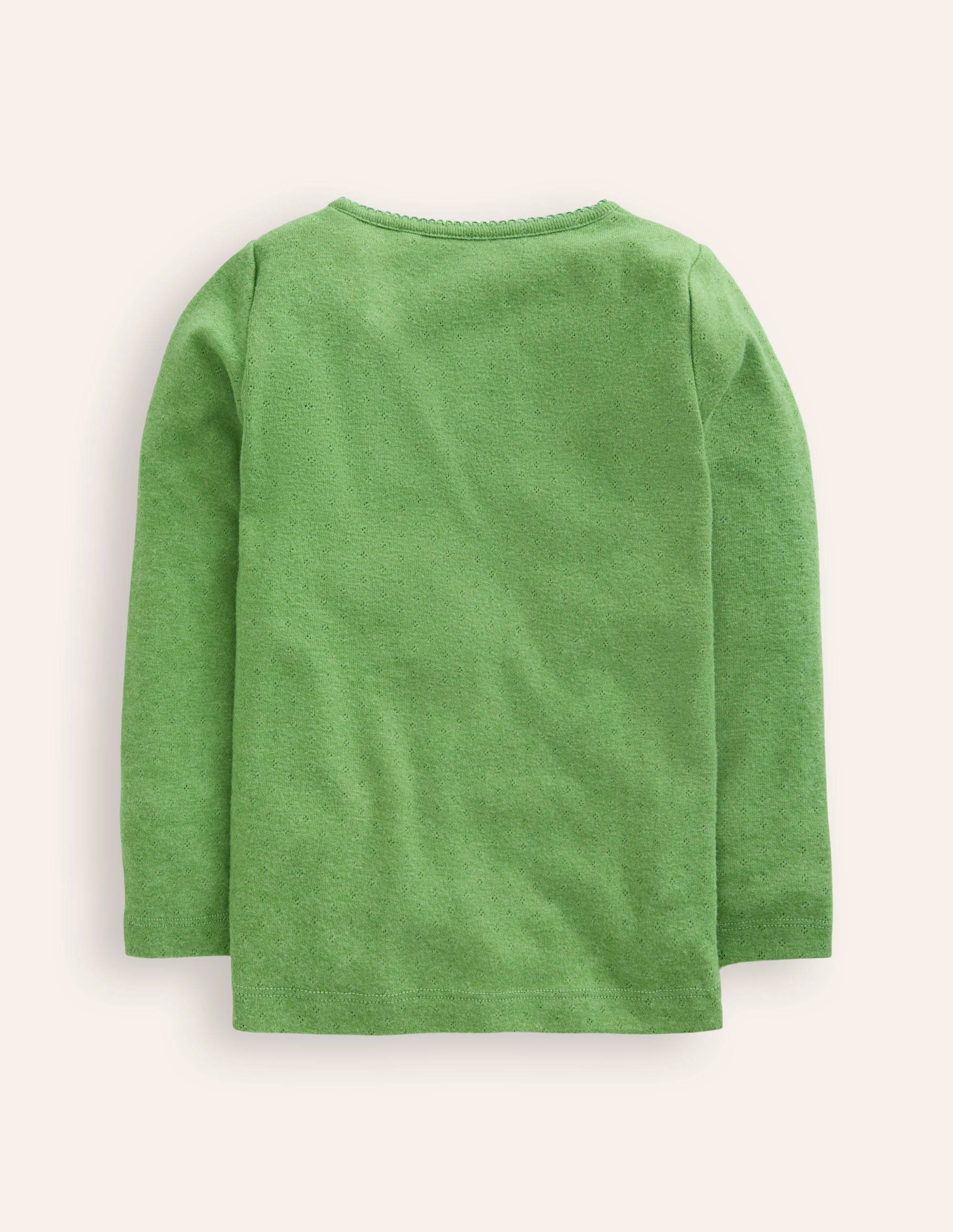 Henley Pointelle Top-Iguana Green - Image 2