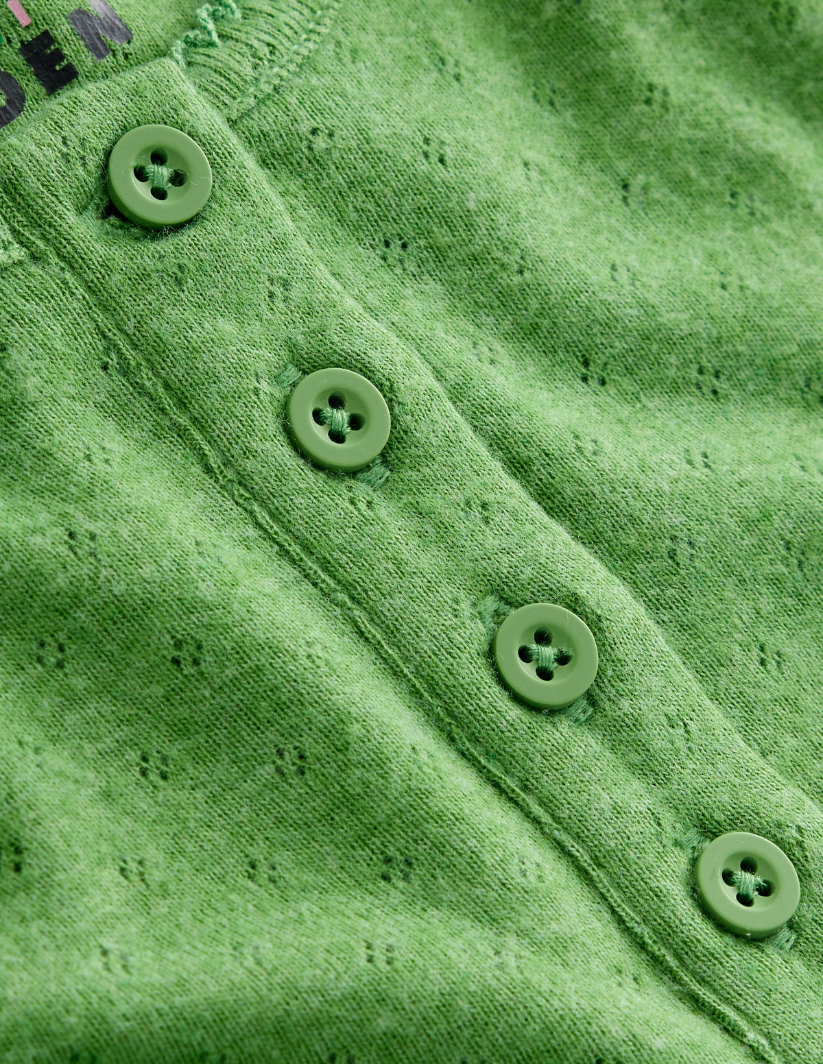 Henley Pointelle Top-Iguana Green-3