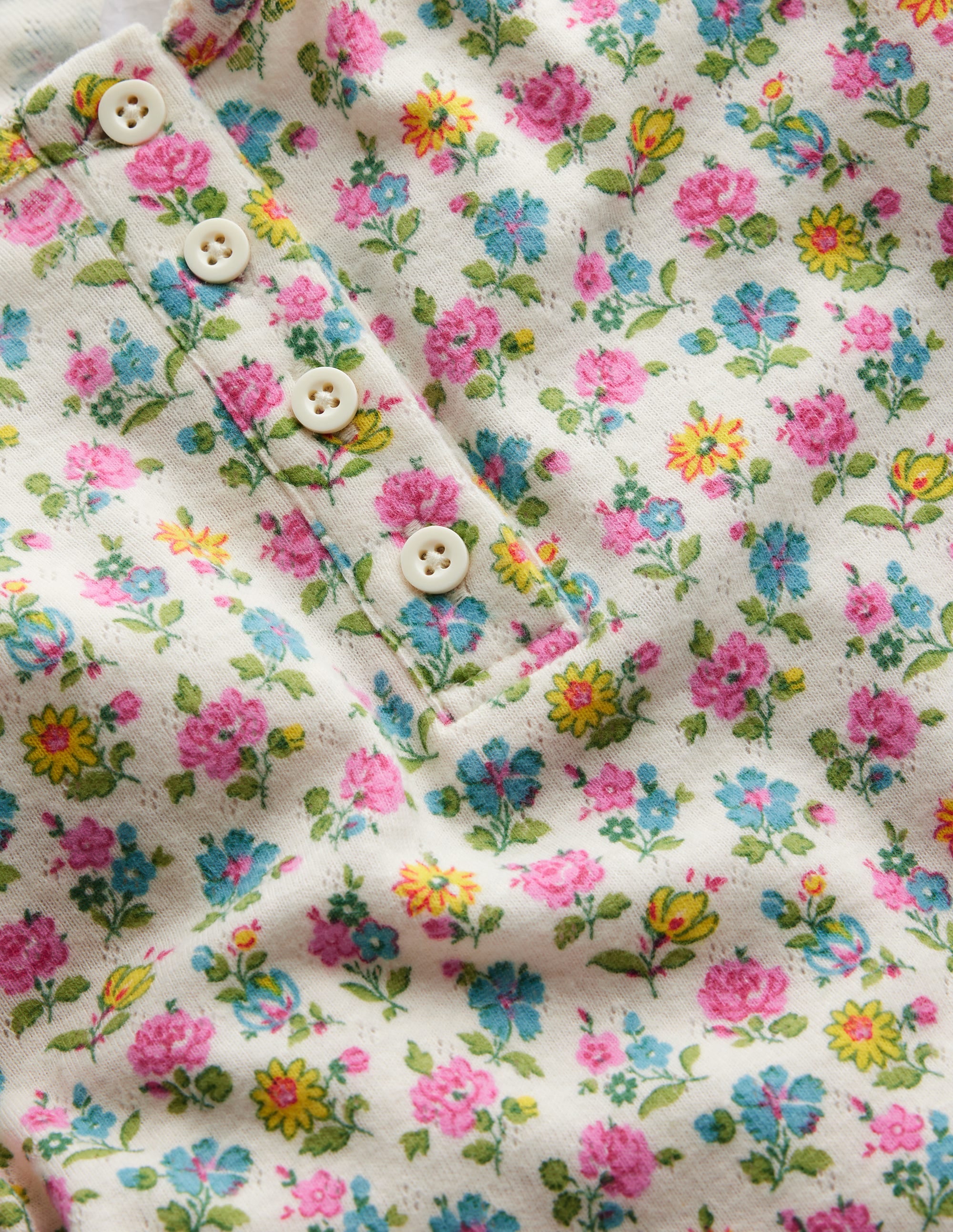 Henley Pointelle Top-Multi Tiny Floral - Image 3