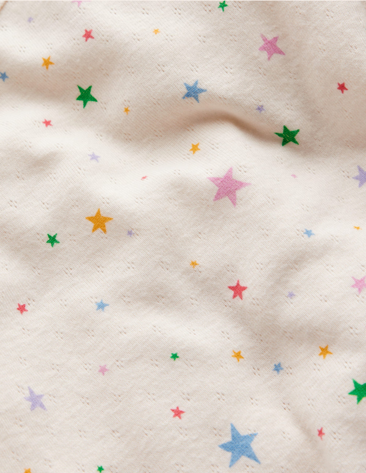 Long Sleeve Pointelle Top-Multi LIttle Stars - Image 3