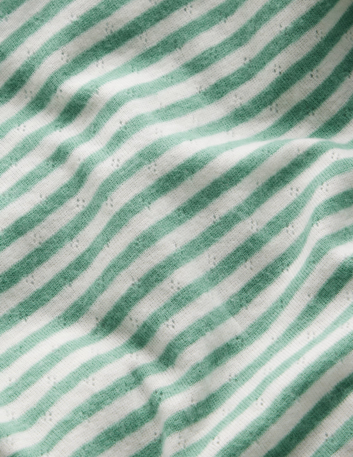 Long Sleeve Pointelle Top-Ivory/Eucalyptus Stripe-3