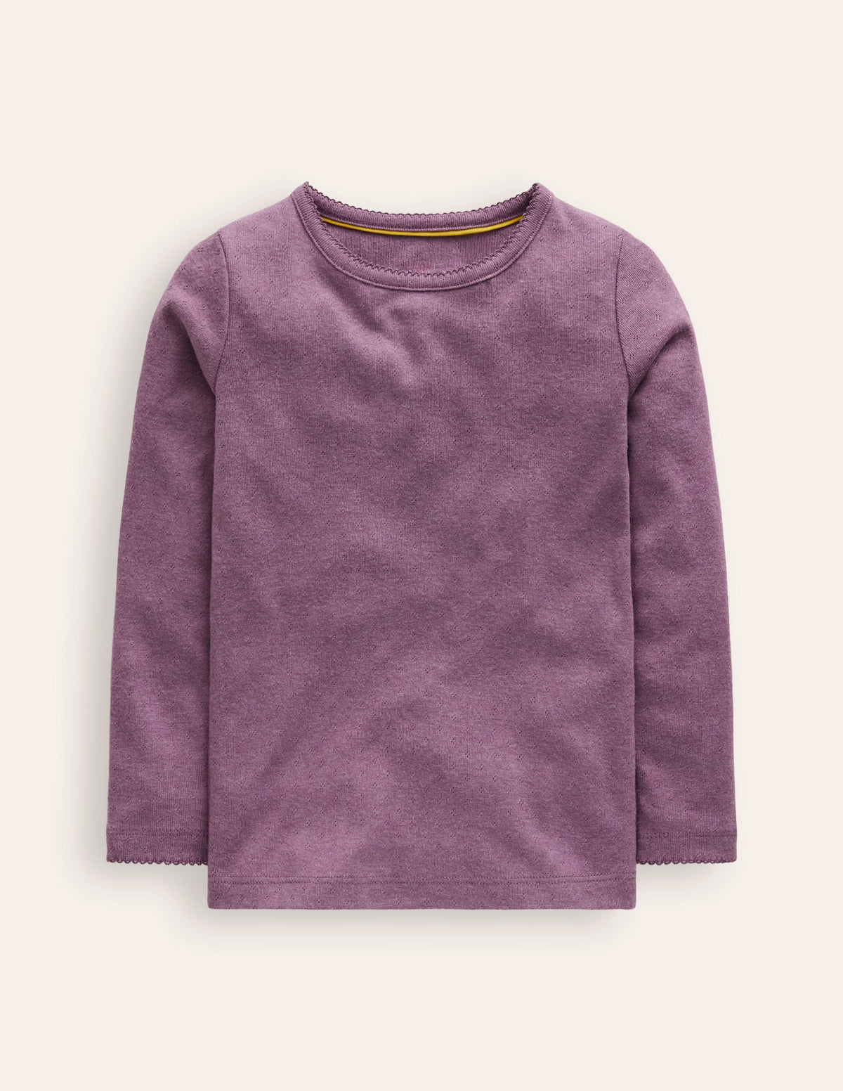 Long Sleeve Pointelle Top-Bramble Purple - Image 1