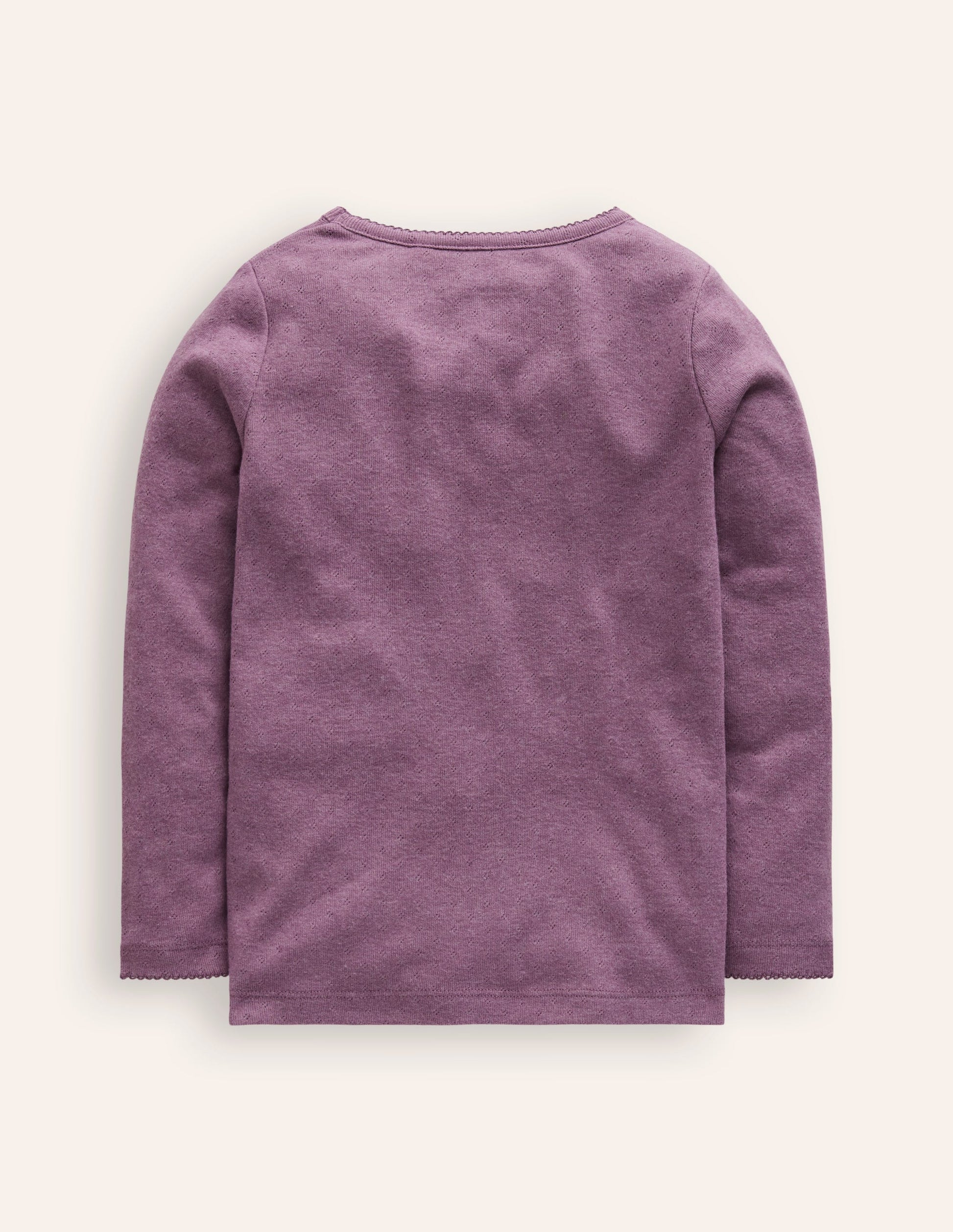 Long Sleeve Pointelle Top-Bramble Purple-2