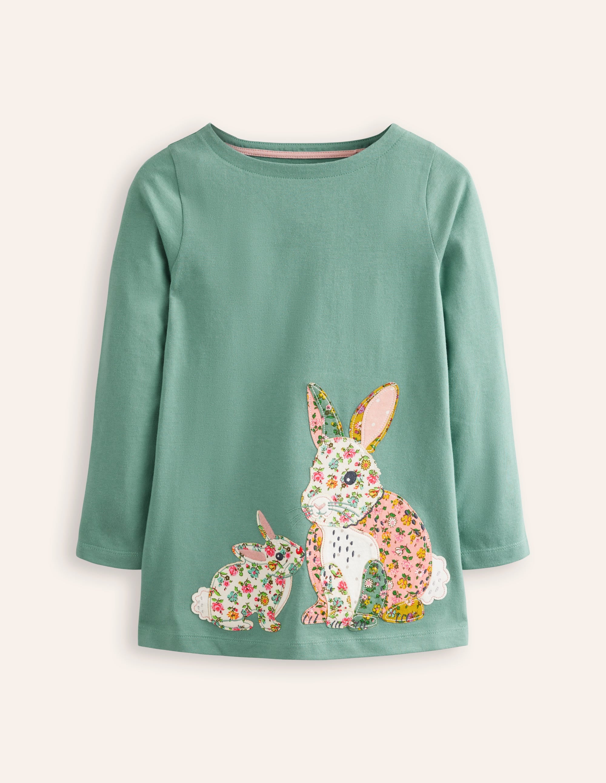 Appliqué Jersey Tunic-Eucalyptus Bunny - Image 1
