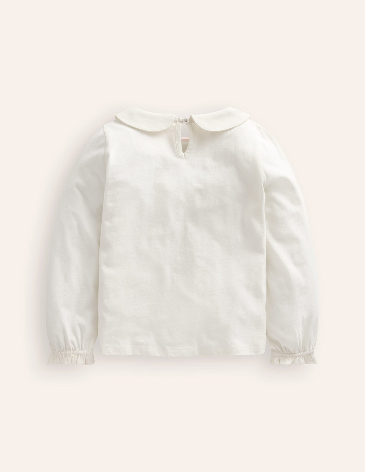 Collared Jersey Top-Ivory - Image 2
