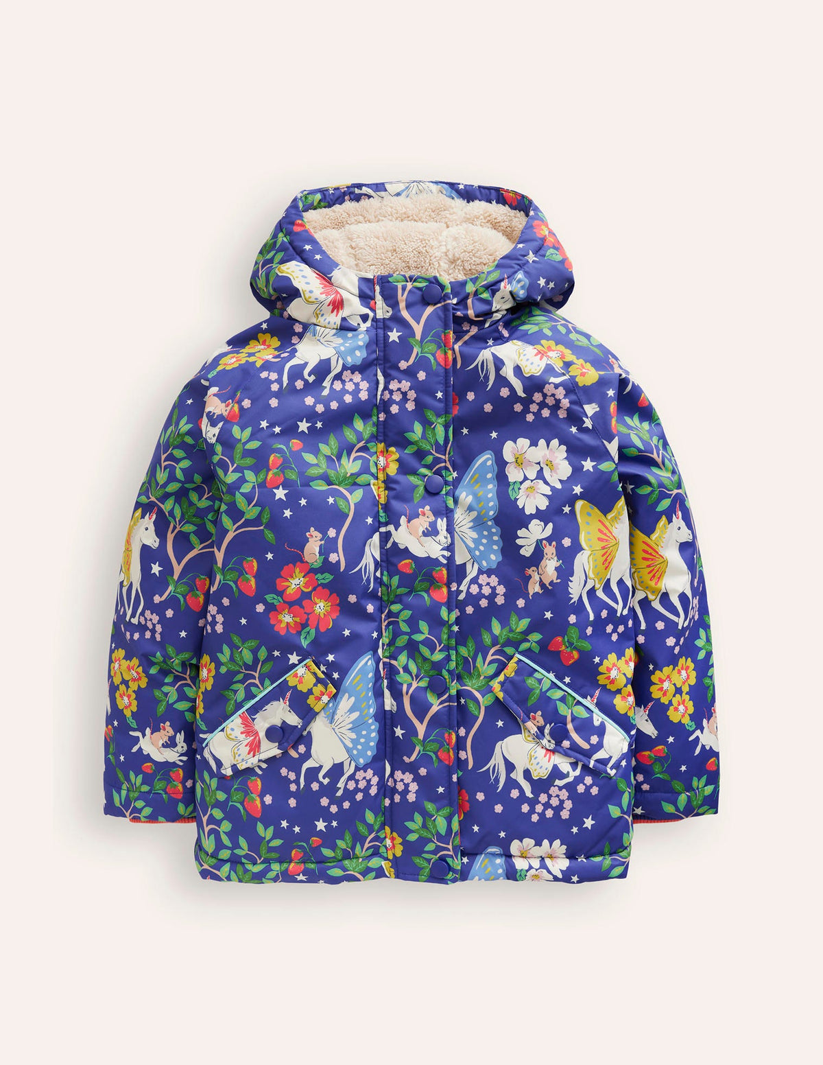 Sherpa Lined Anorak-Blue Enchanted Unicorn - Image 1