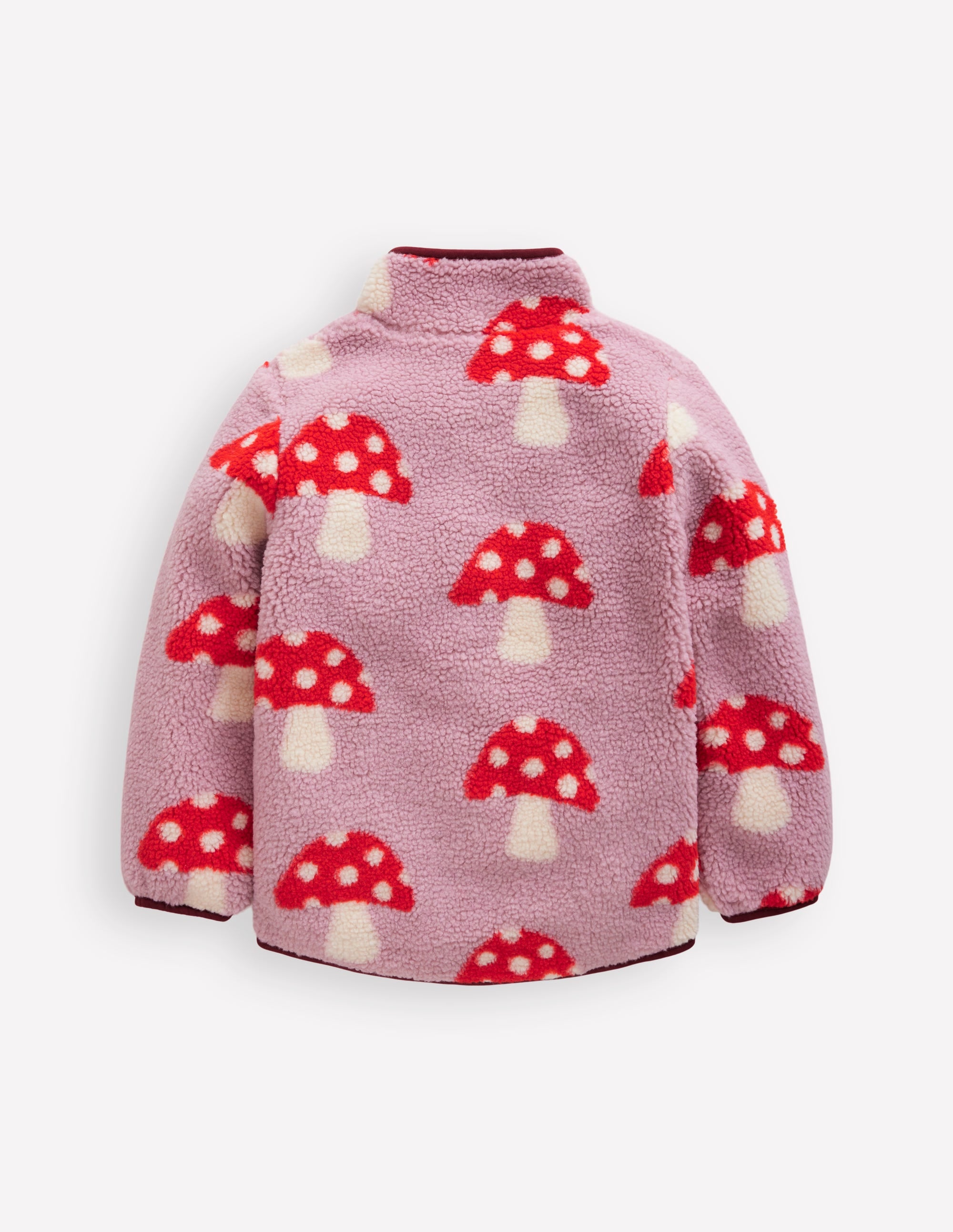 Eden Borg Zip-Through Jacket-Vintage Pink Large Toadstools - Image 2