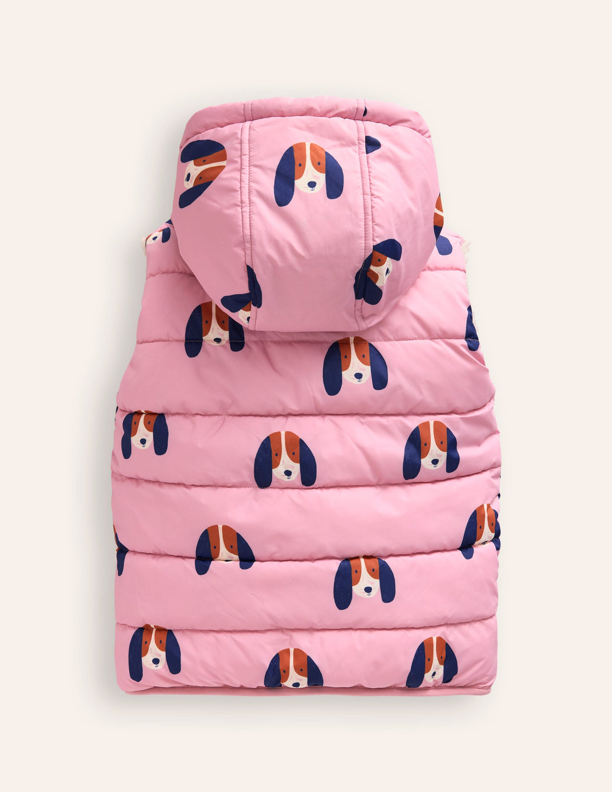 Reversible Borg Gilet-Vintage Pink Pups - Image 4