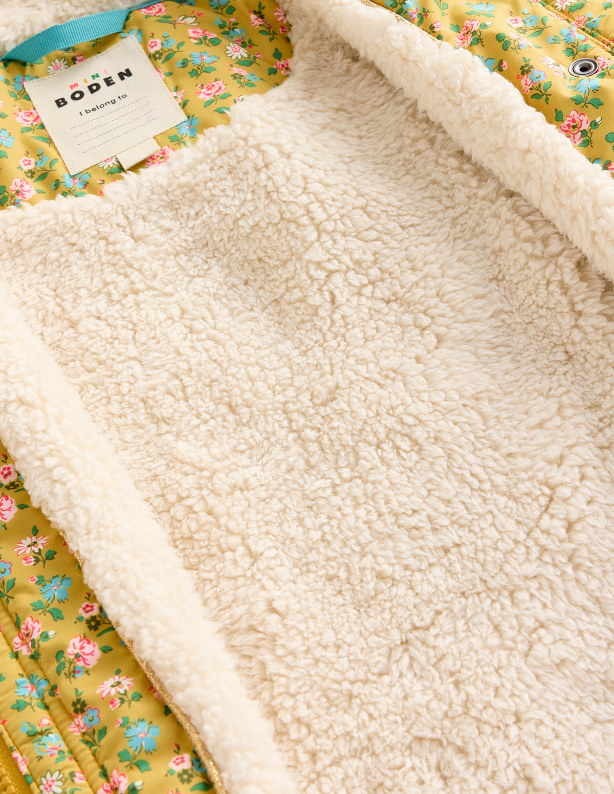 Pretty Quilted Coat-Canary Yellow Tiny Floral - Image 5