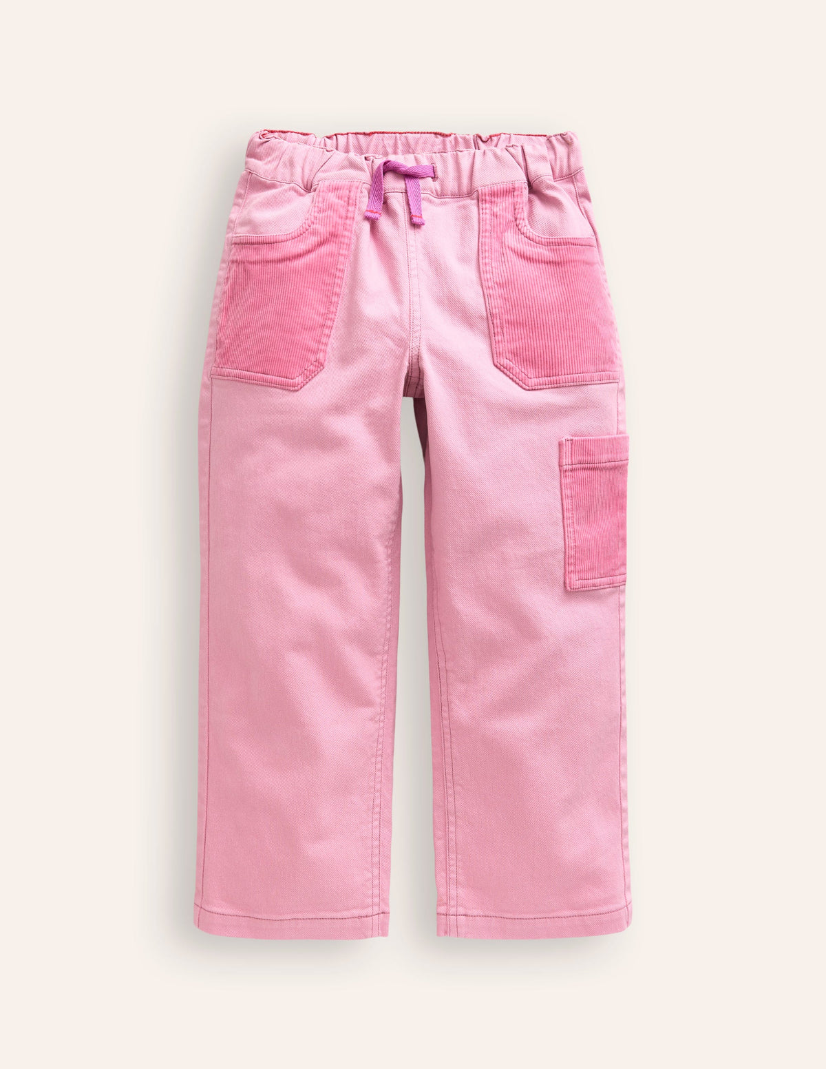Cord Pocket Pull On Pants-Mauve Mist Pink - Image 1