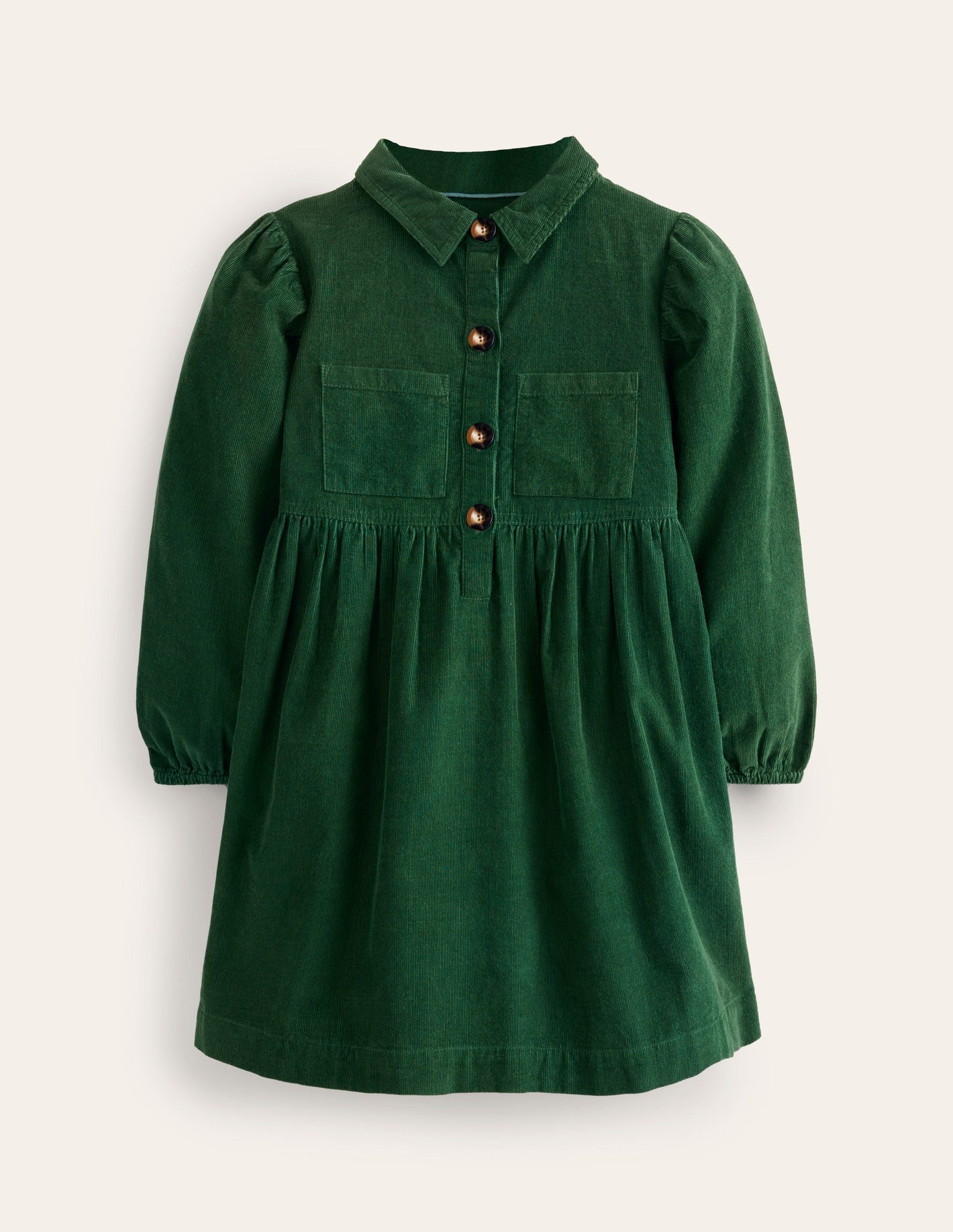 Aubrey Puff Sleeve Shirt Dress-Pine Cord