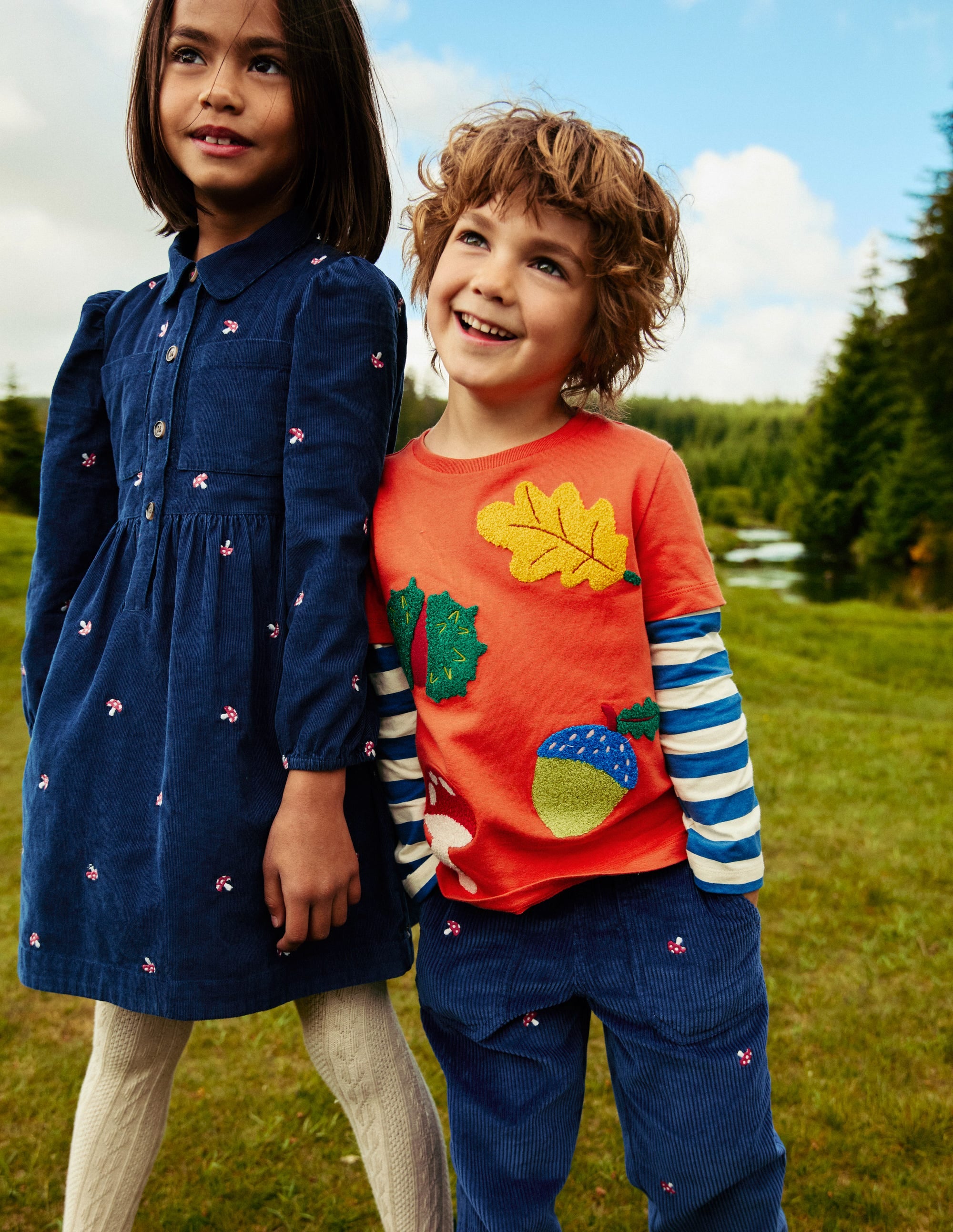 Aubrey Puff Sleeve Shirt Dress-Sapphire Toadstool Embroidery - Image 6