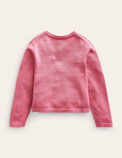 Pointelle Cotton Cardigan-Formica Pink-2