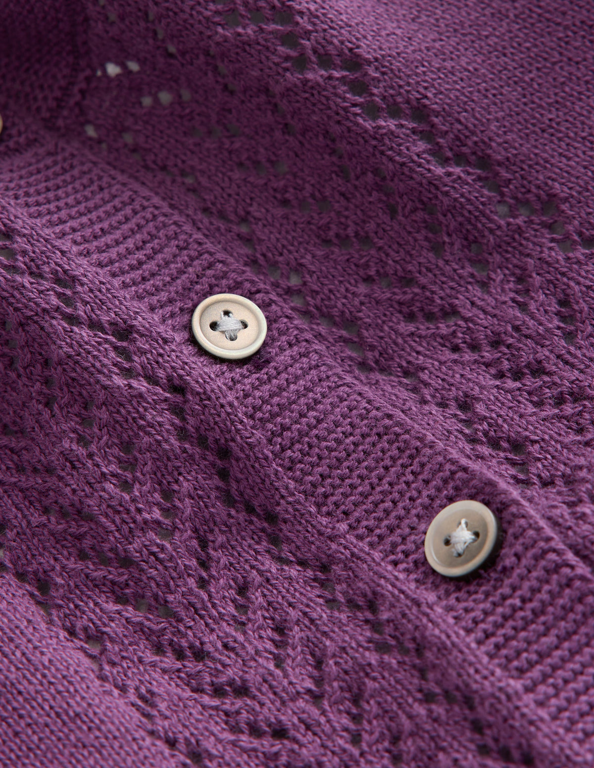 Pointelle Cotton Cardigan-Purple Berry Smoothie - Image 3