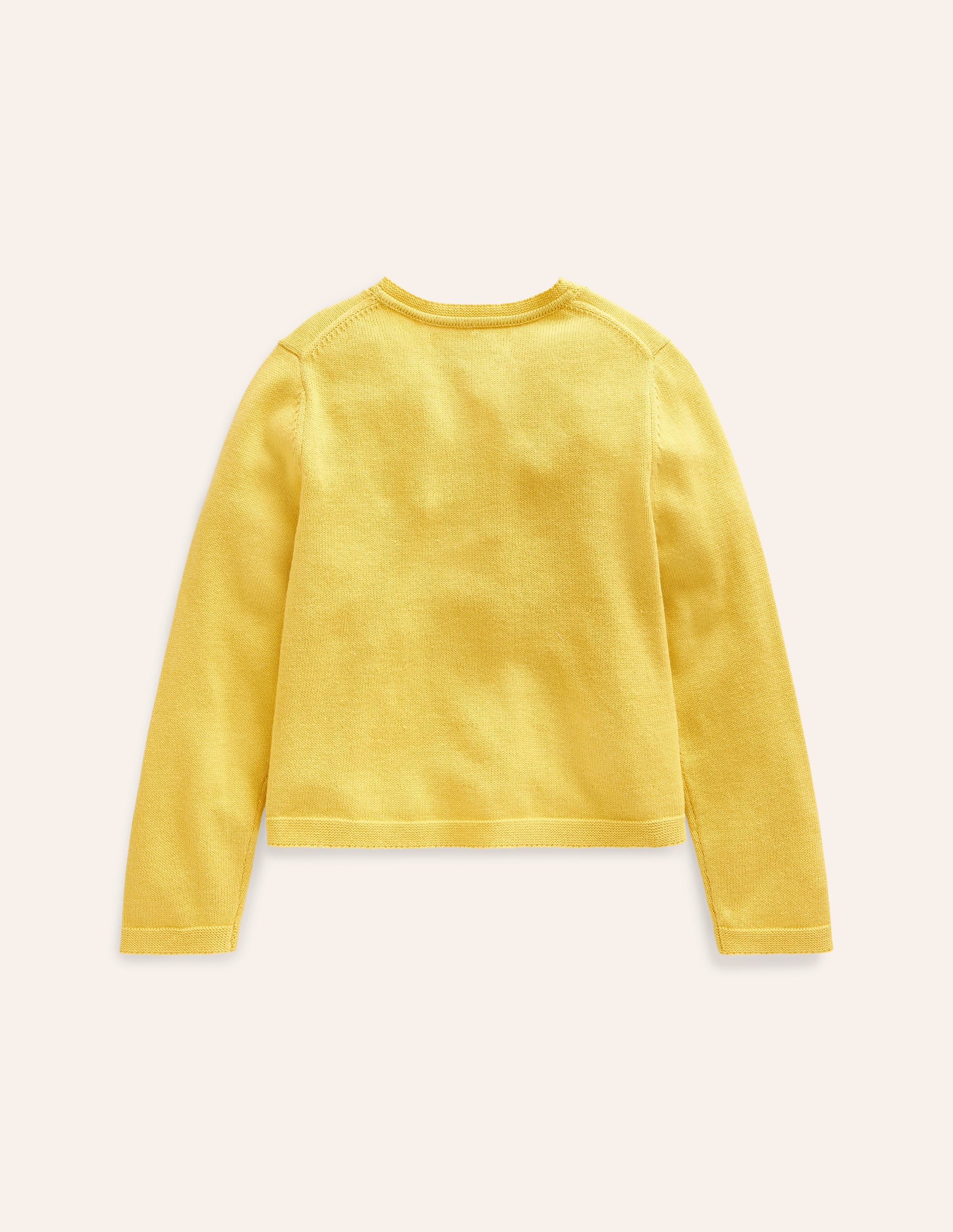 Pointelle Cotton Cardigan-Honey Yellow - Image 4