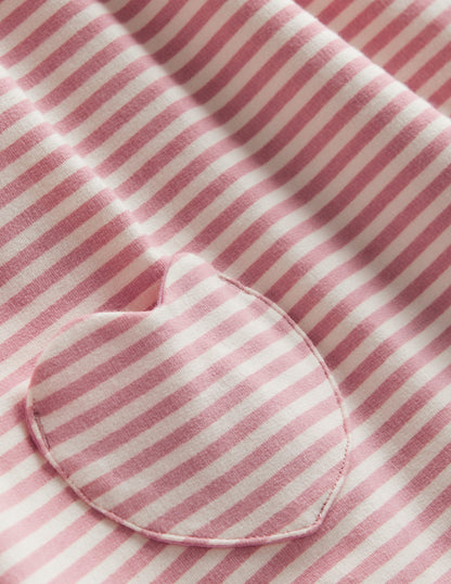 Collared Tunic-Vintage Pink/ Oatmeal Stripe