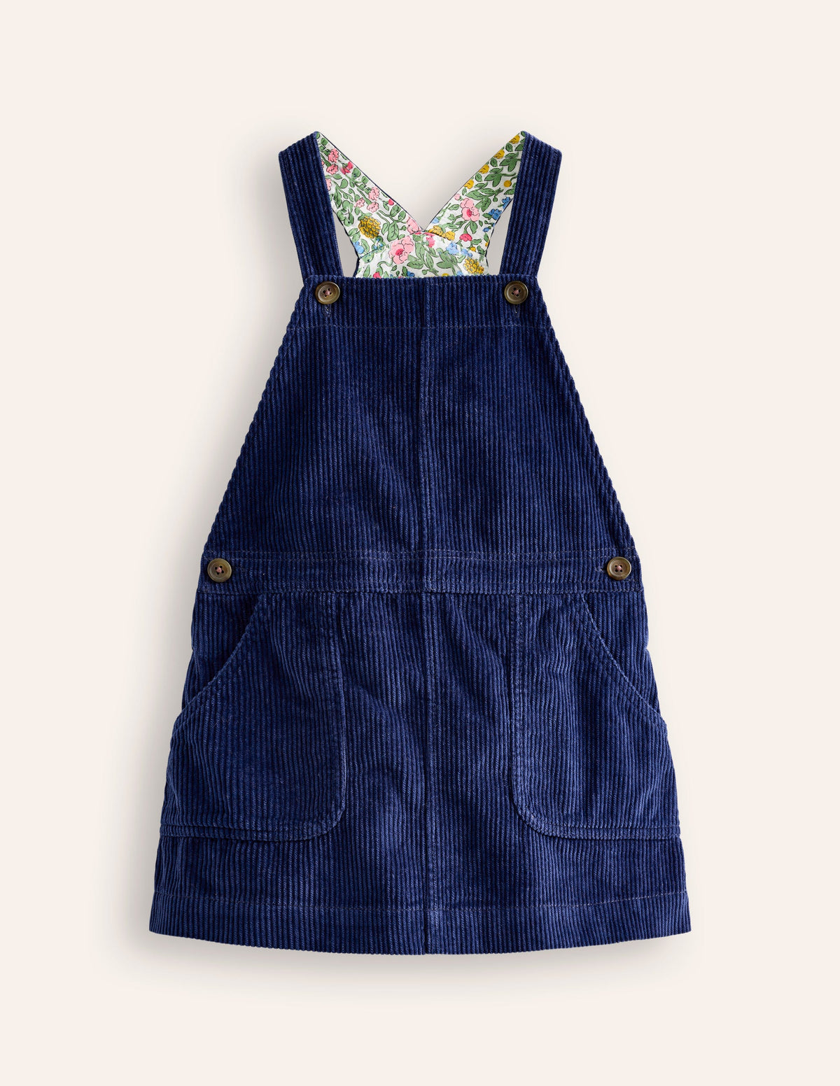 Dungaree Dress-College Navy Cord - Image 1
