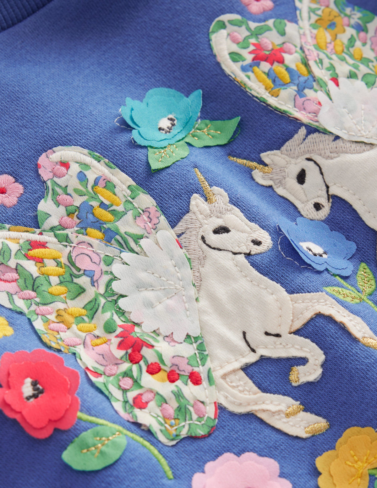 Appliqué Sweatshirt-Bluejay Blue Unicorn - Image 3