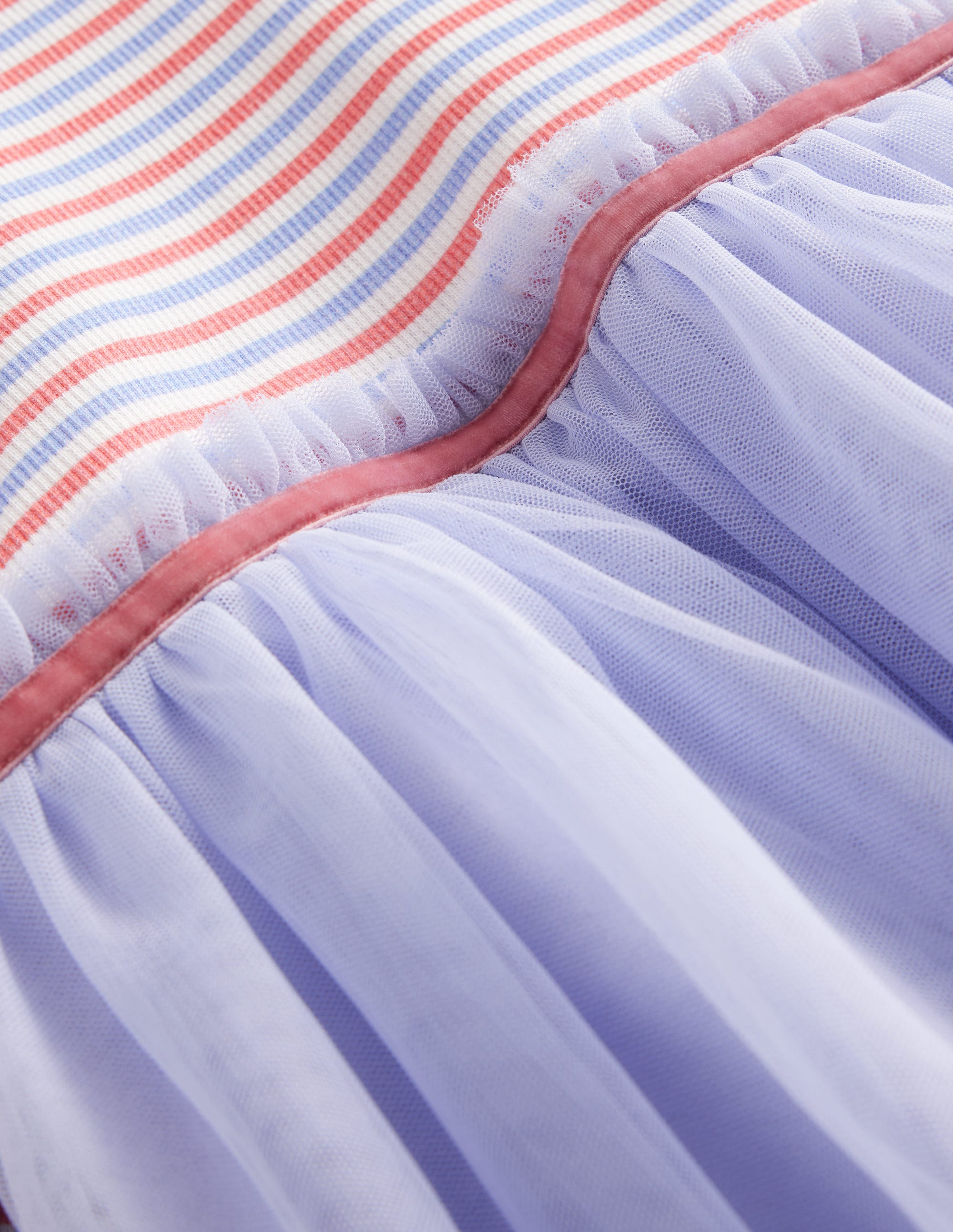 Tilly Rib Jersey Tulle Dress-Etoile Blue Multi - Image 3