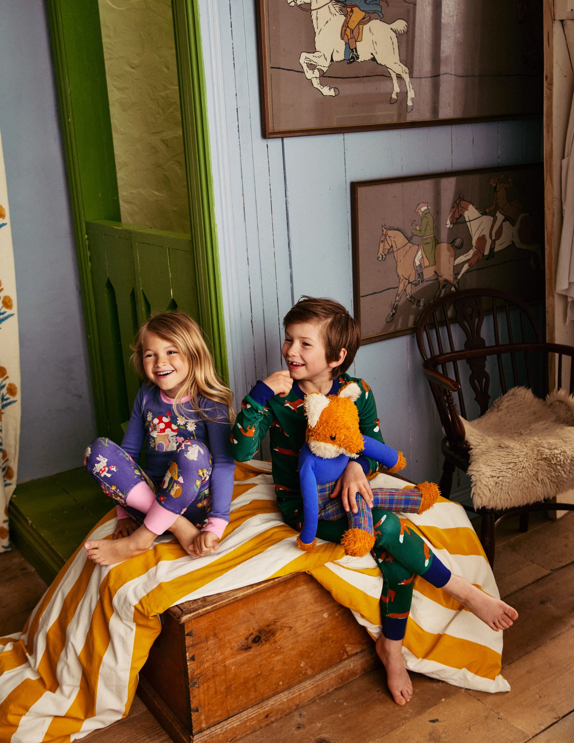 Snug Long John Pajamas-Vintage Blue Toadstool - Image 4