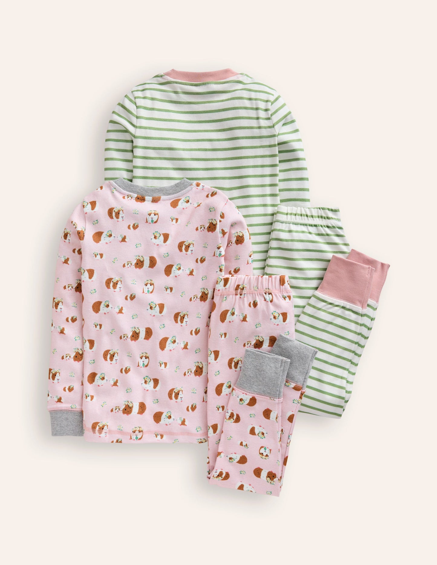 Twin Pack Snug Pajamas-Ballet Pink Guinea Pigs