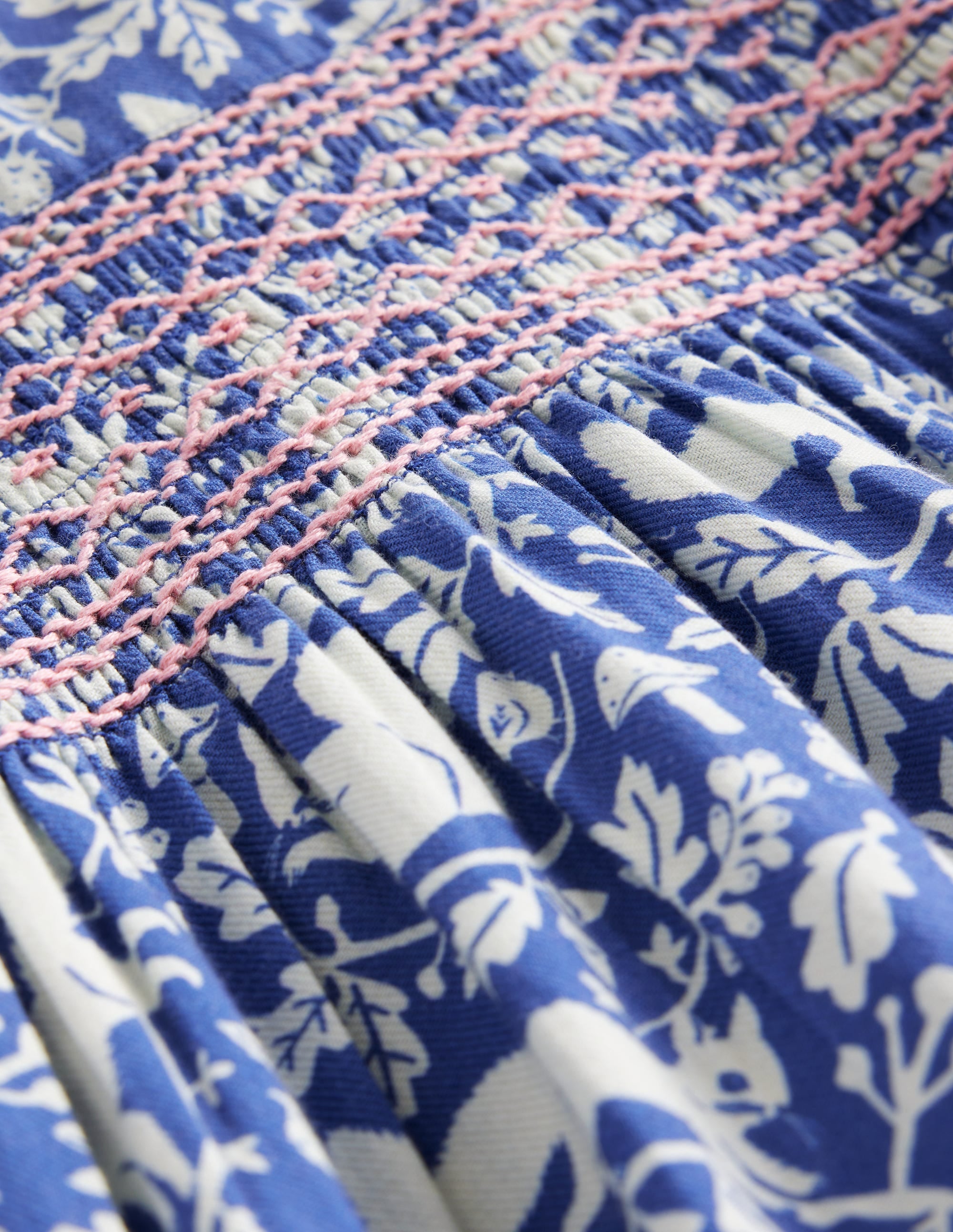 Bess Cosy Smocked Dress-Sapphire Woodland Squirrel - Image 3