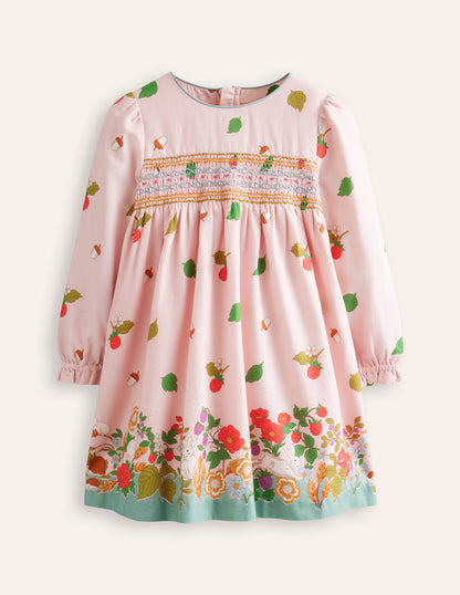 Bess Cosy Smocked Dress-French Pink Autumn Friends