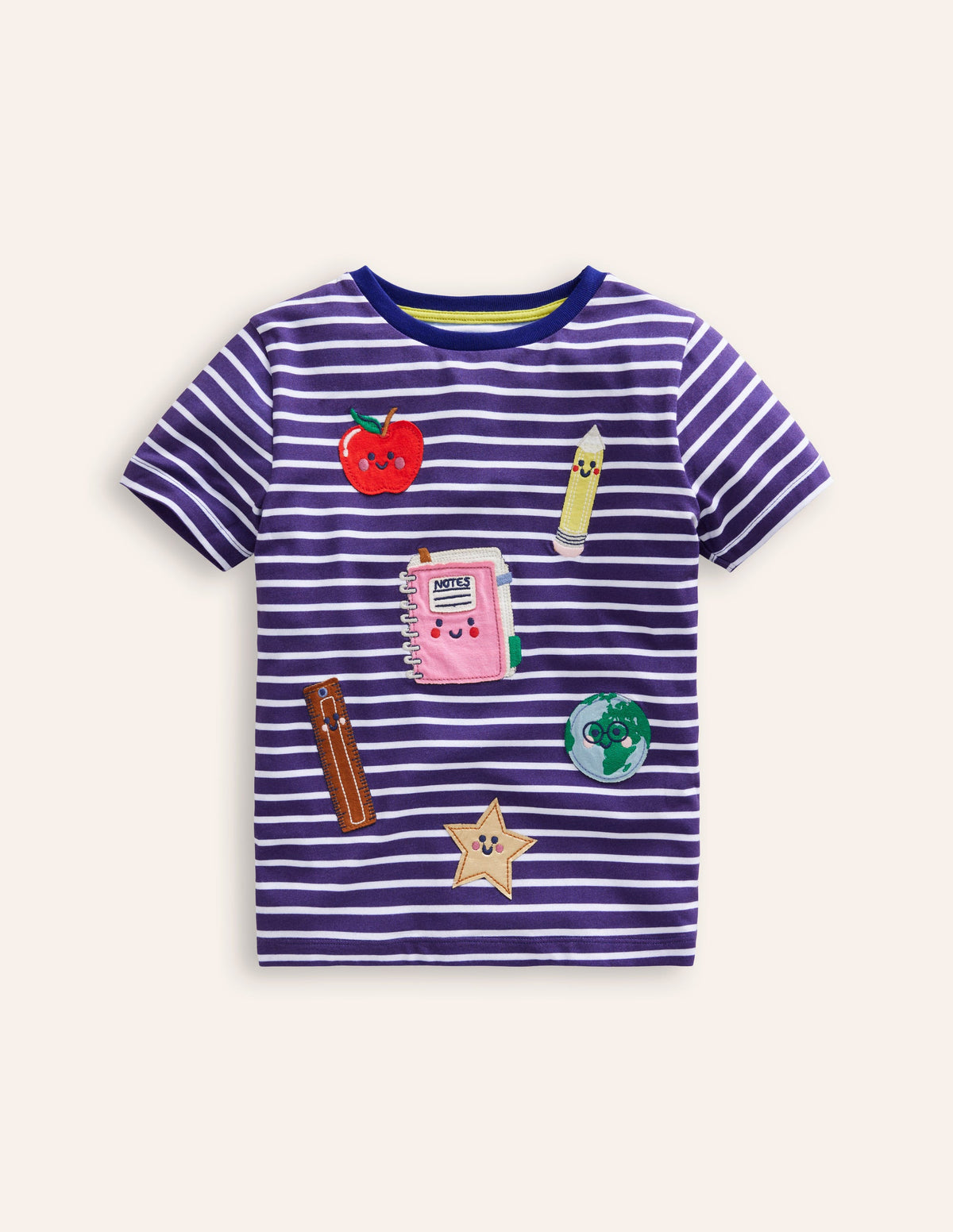 Appliqué T-Shirt-Sapphire/ Ivory Stationary - Image 1
