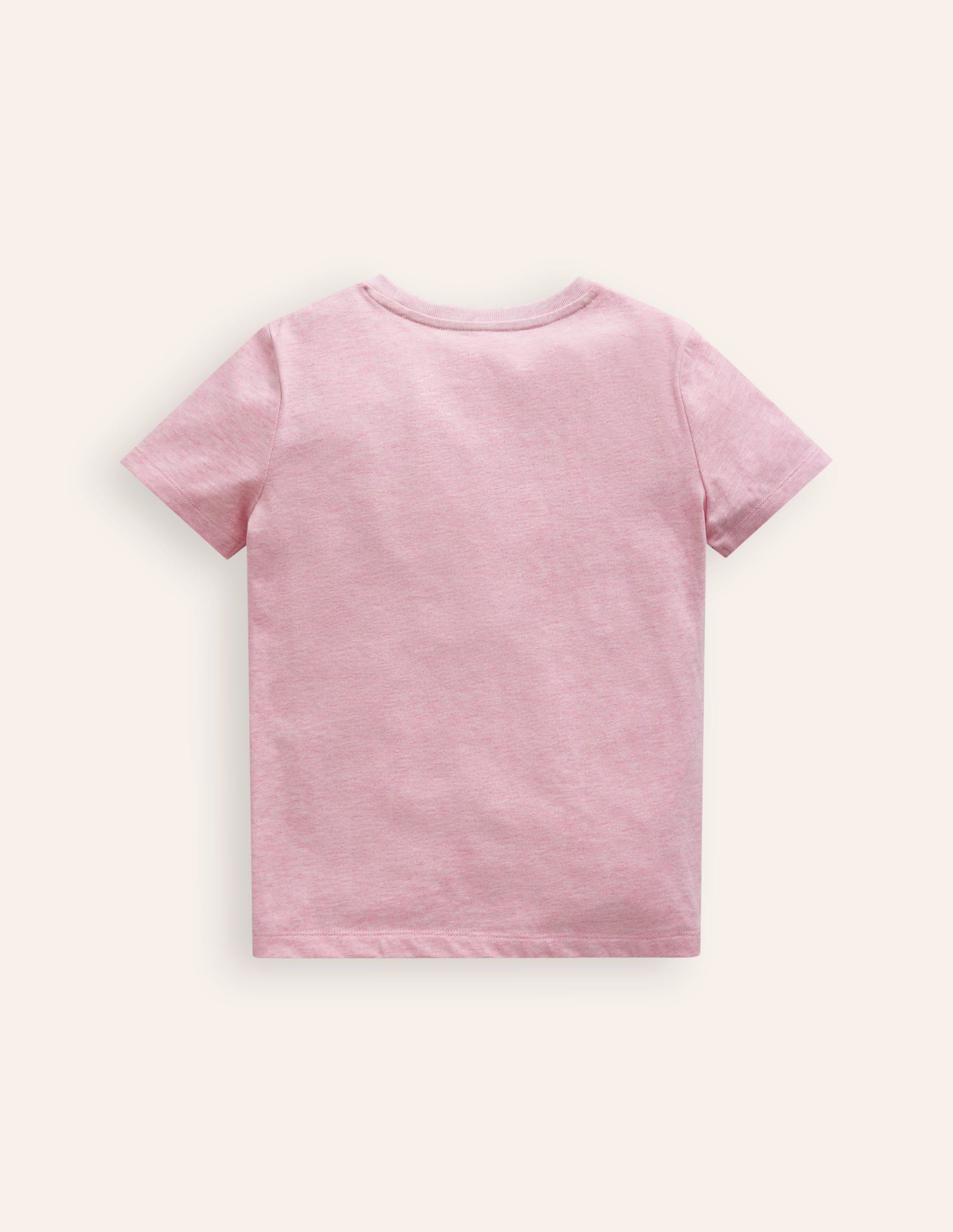 Appliqué Motif T-shirt-Pink Marl-2