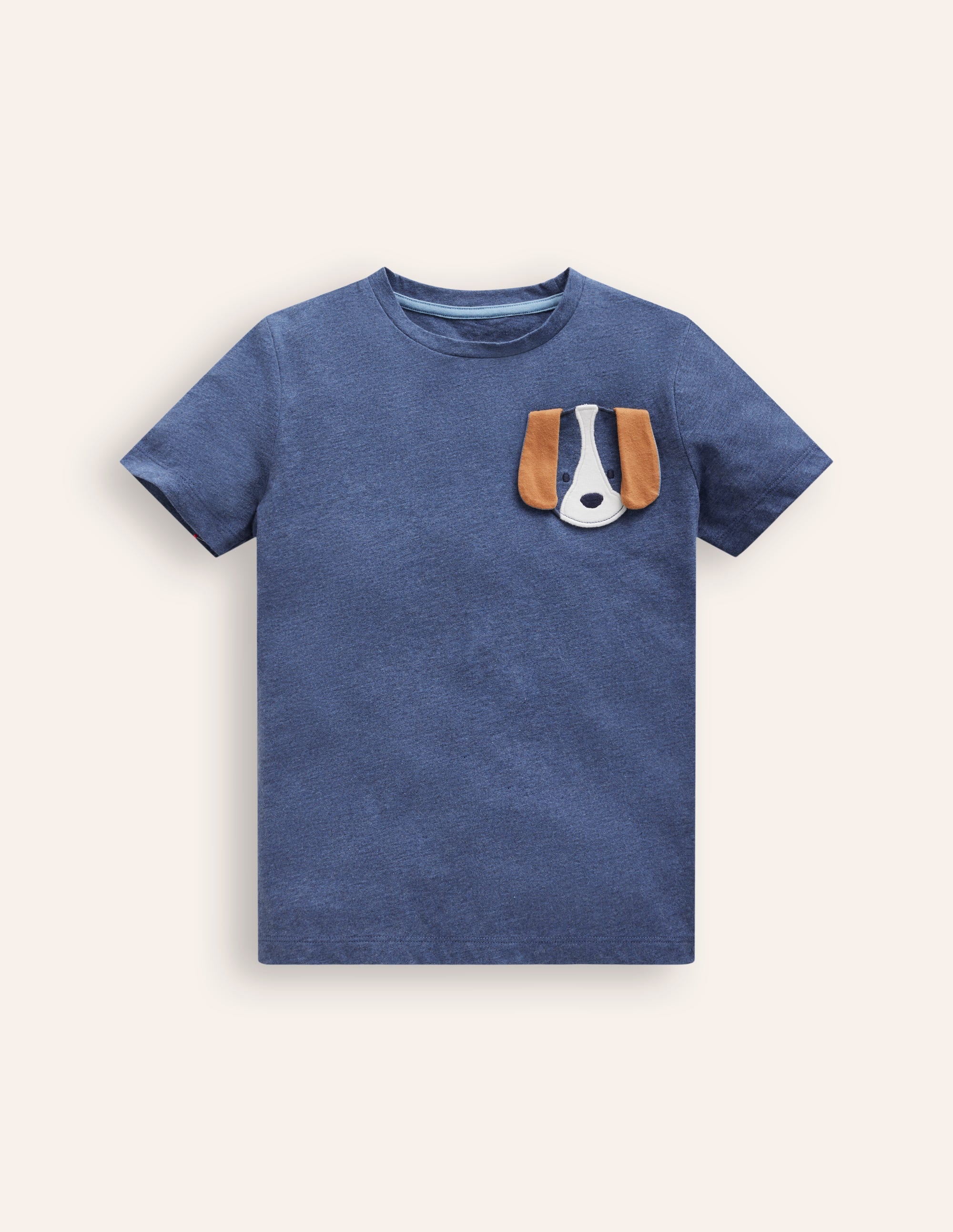Appliqué Motif T-shirt-Starboard Blue Marl - Image 3