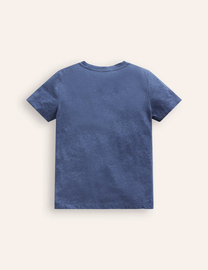 Appliqué Motif T-shirt-Starboard Blue Marl