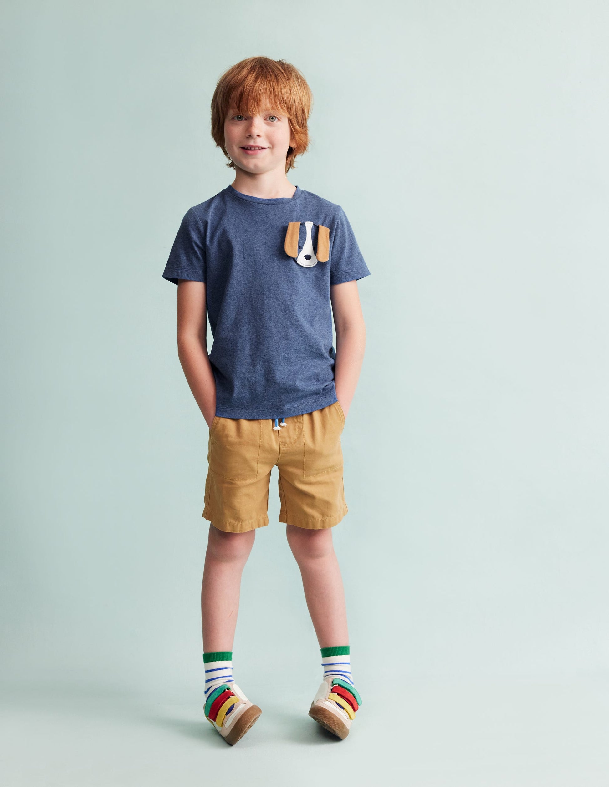 Appliqué Motif T-shirt-Starboard Blue Marl-2