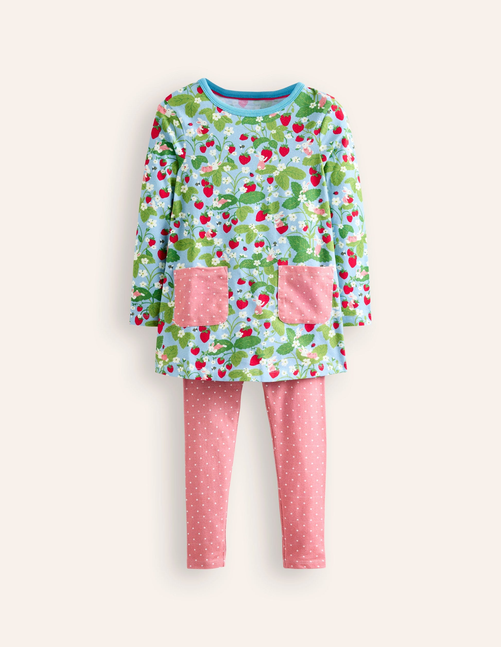 Print Tunic and Leggings Set-Strawberry Field-1