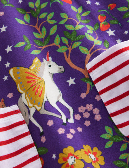 Print Tunic and Leggings Set-Blue Enchanted Unicorn-3