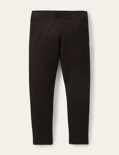 Plain Cosy Leggings-Black