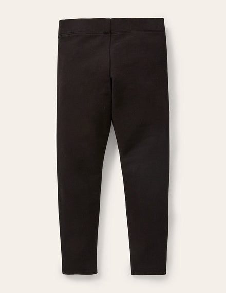 Plain Cosy Leggings-Black