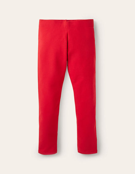 Plain Cosy Leggings-Rockabilly Red