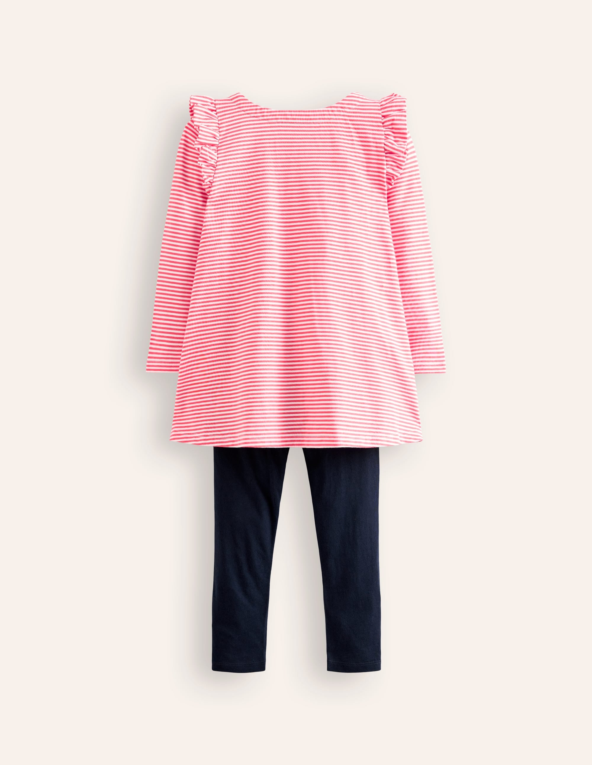 Frill Tunic Leggings Set-Ivory/Poppy Red dogs - Image 2