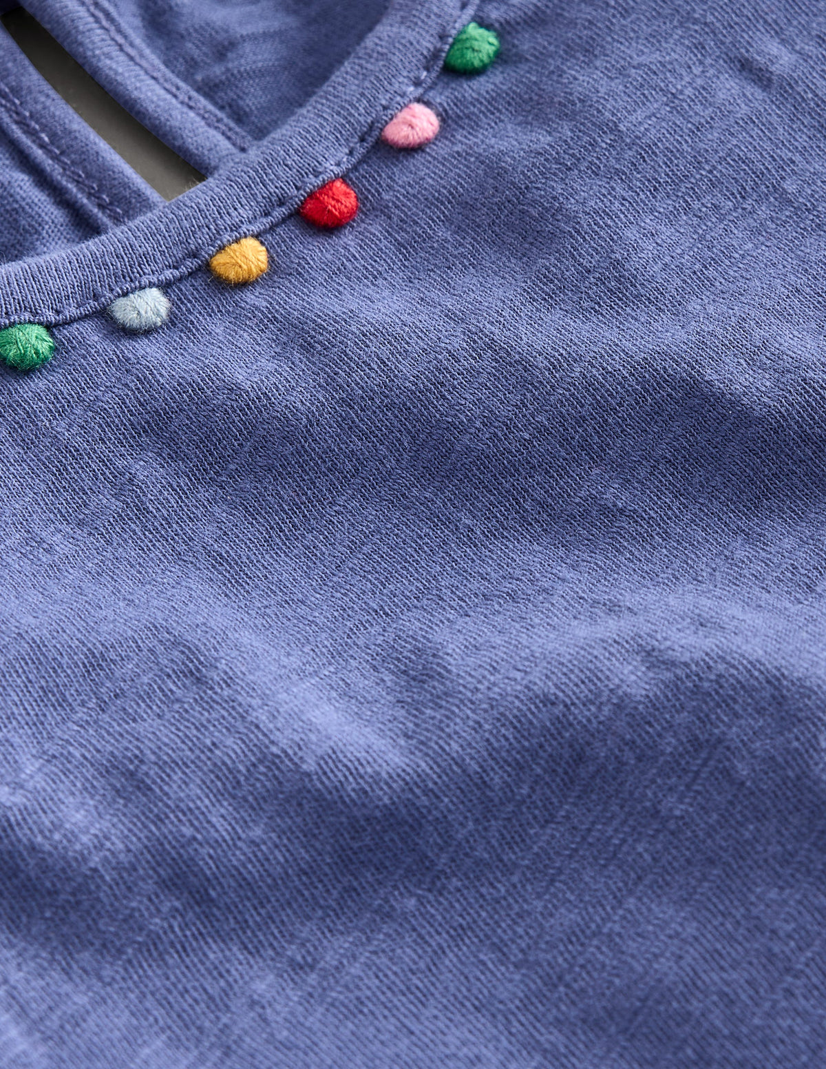 Ali Puff Sleeve Pom T-Shirt-Soft Starboard Blue - Image 3