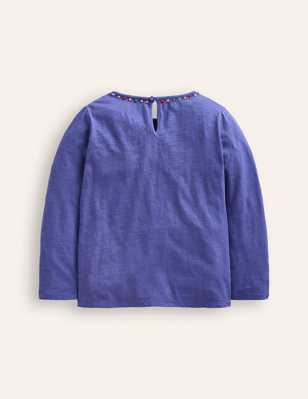 Ali Long Sleeve Pom T shirt-Soft Starboard Blue - Image 2