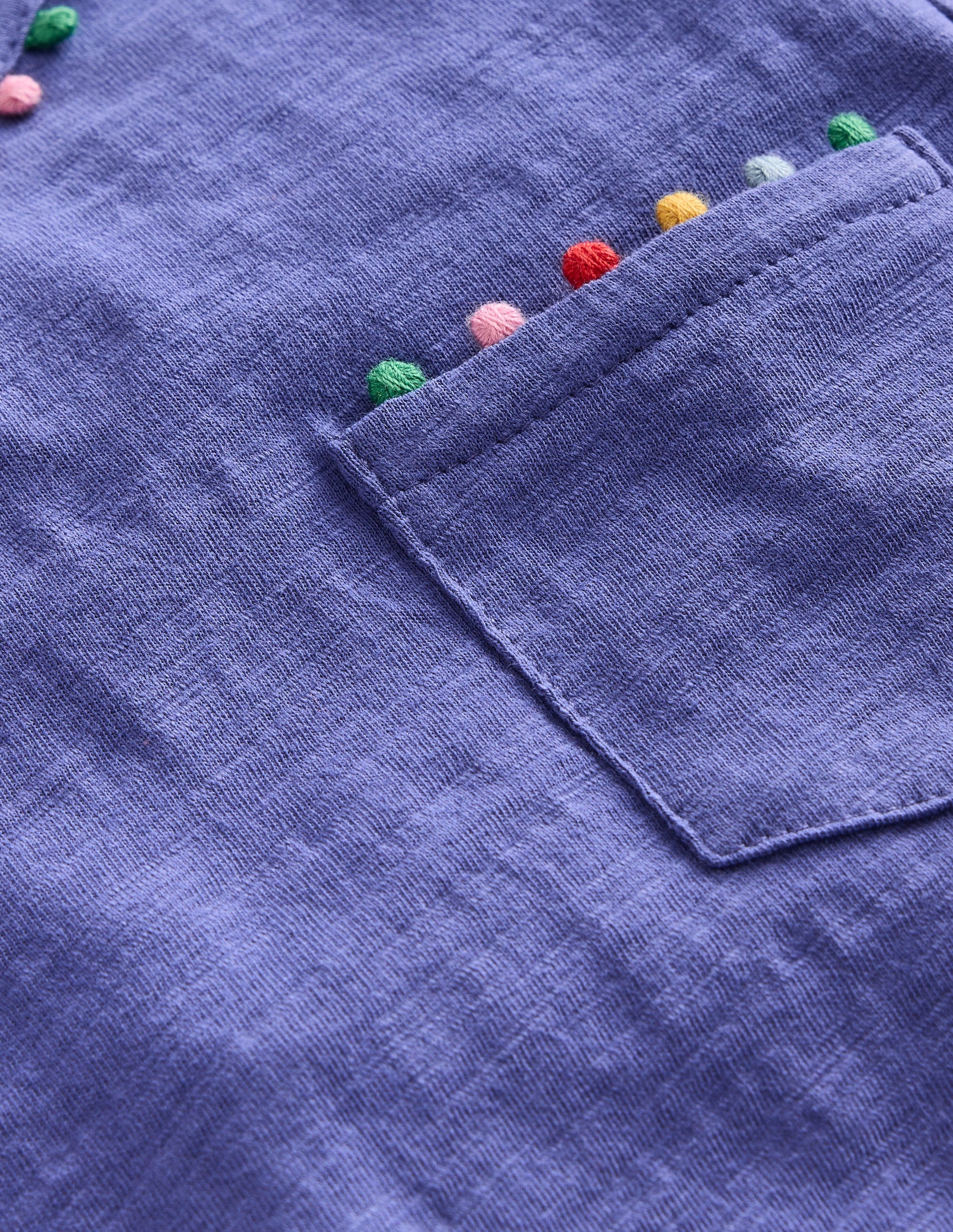 Ali Long Sleeve Pom T shirt-Soft Starboard Blue-3