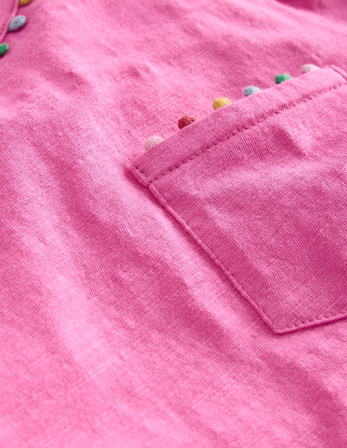 Ali Long Sleeve Pom T shirt-Strawberry Pink - Image 3