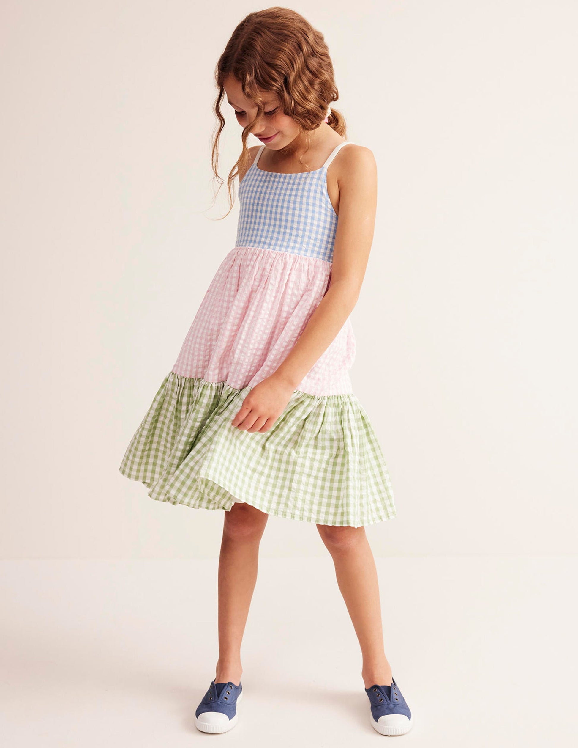 Hotchpotch Tiered Twirly Dress-Gingham Hotchpotch-4