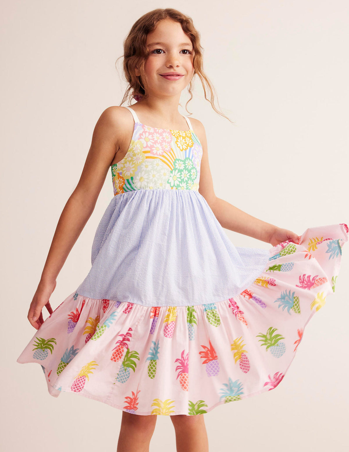 Hotchpotch Tiered Twirly Dress-Pink Pineapple Hotchpotch - Image 4