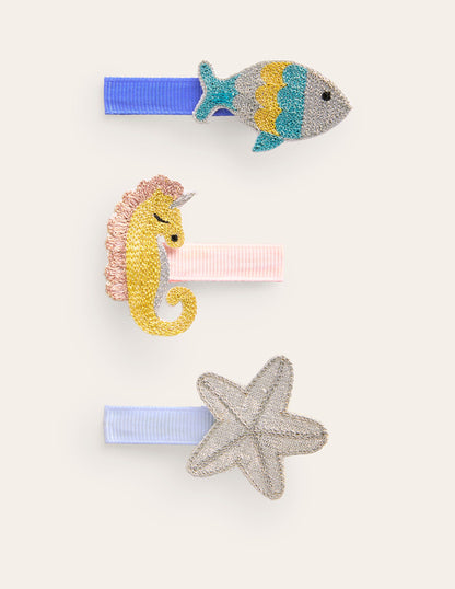 3 Pack Hair Clips-Sea Animals-1