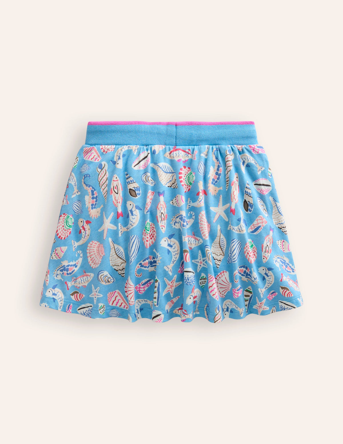 Printed Jersey Skort-Vintage Blue Seashore - Image 2