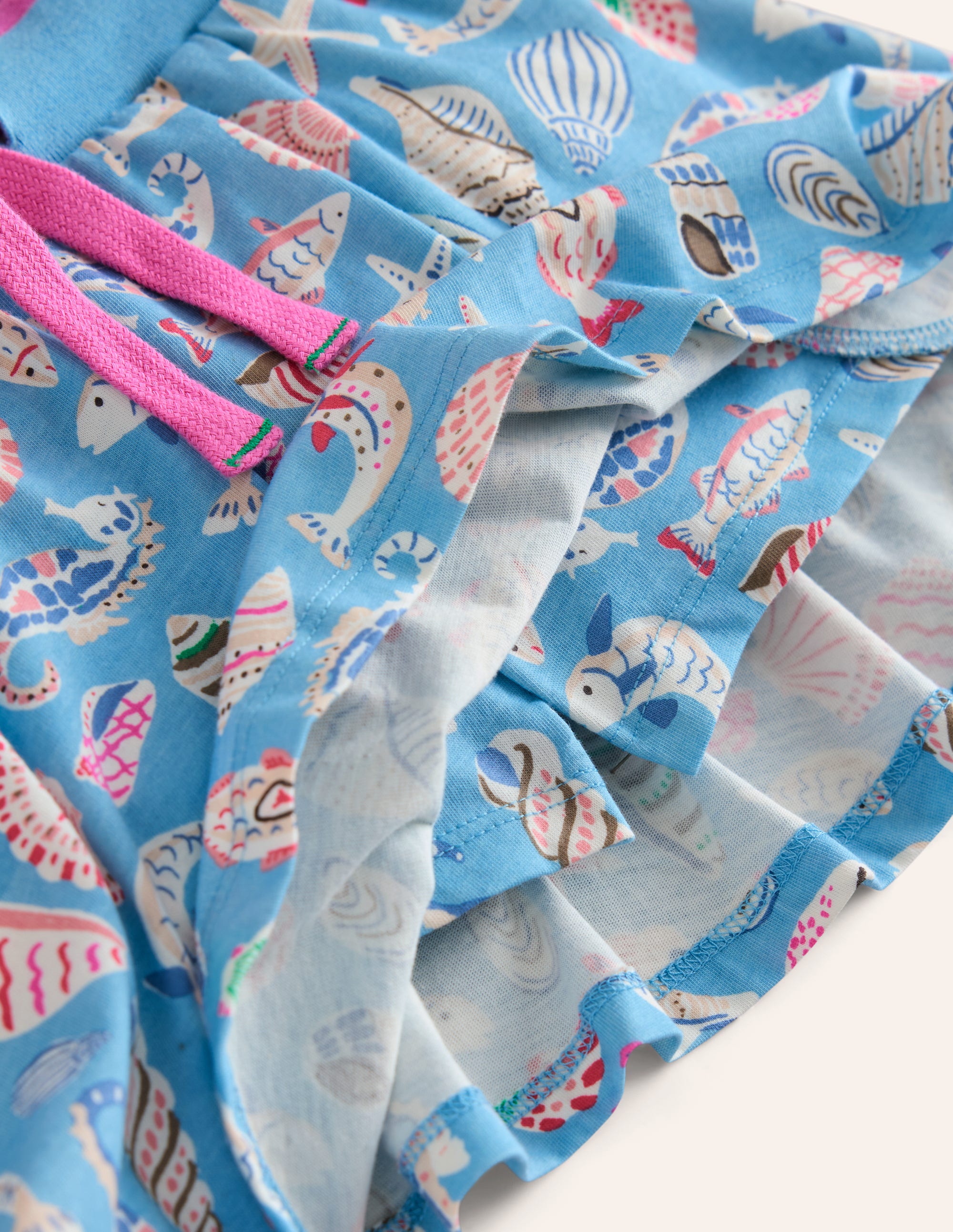 Printed Jersey Skort-Vintage Blue Seashore - Image 3