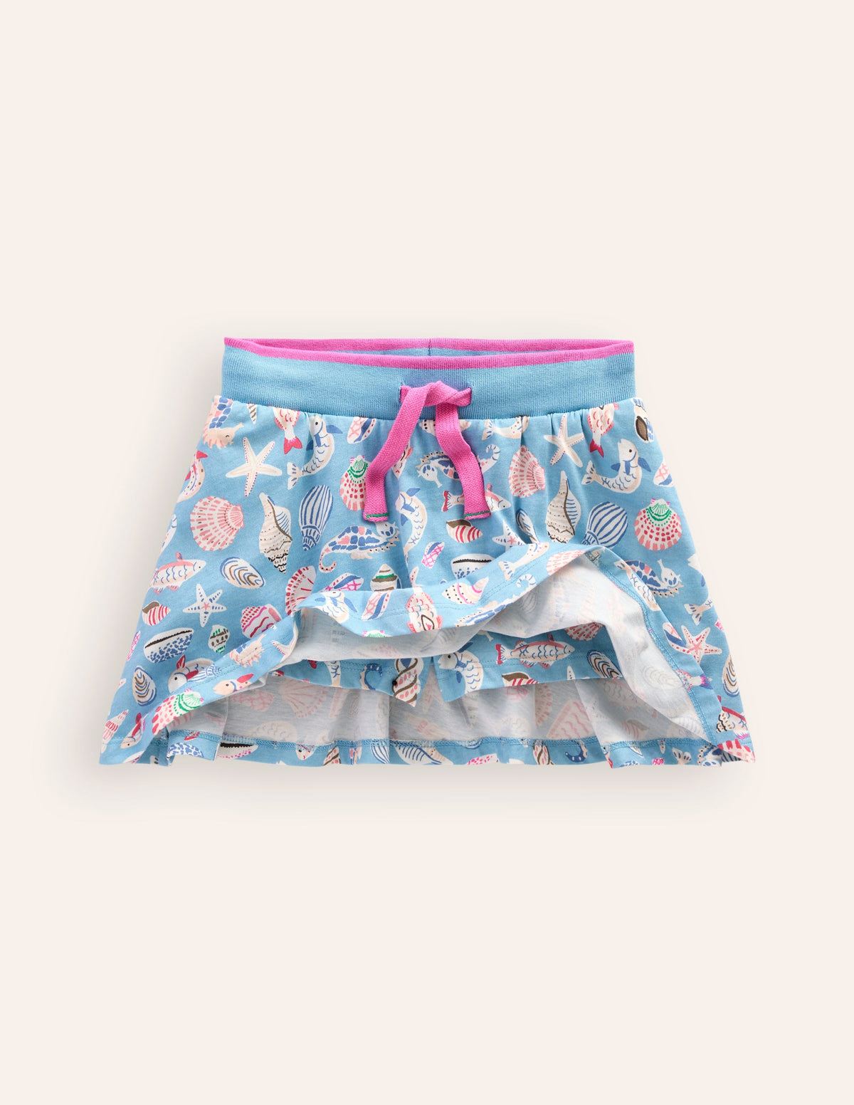 Printed Jersey Skort-Vintage Blue Seashore - Image 4