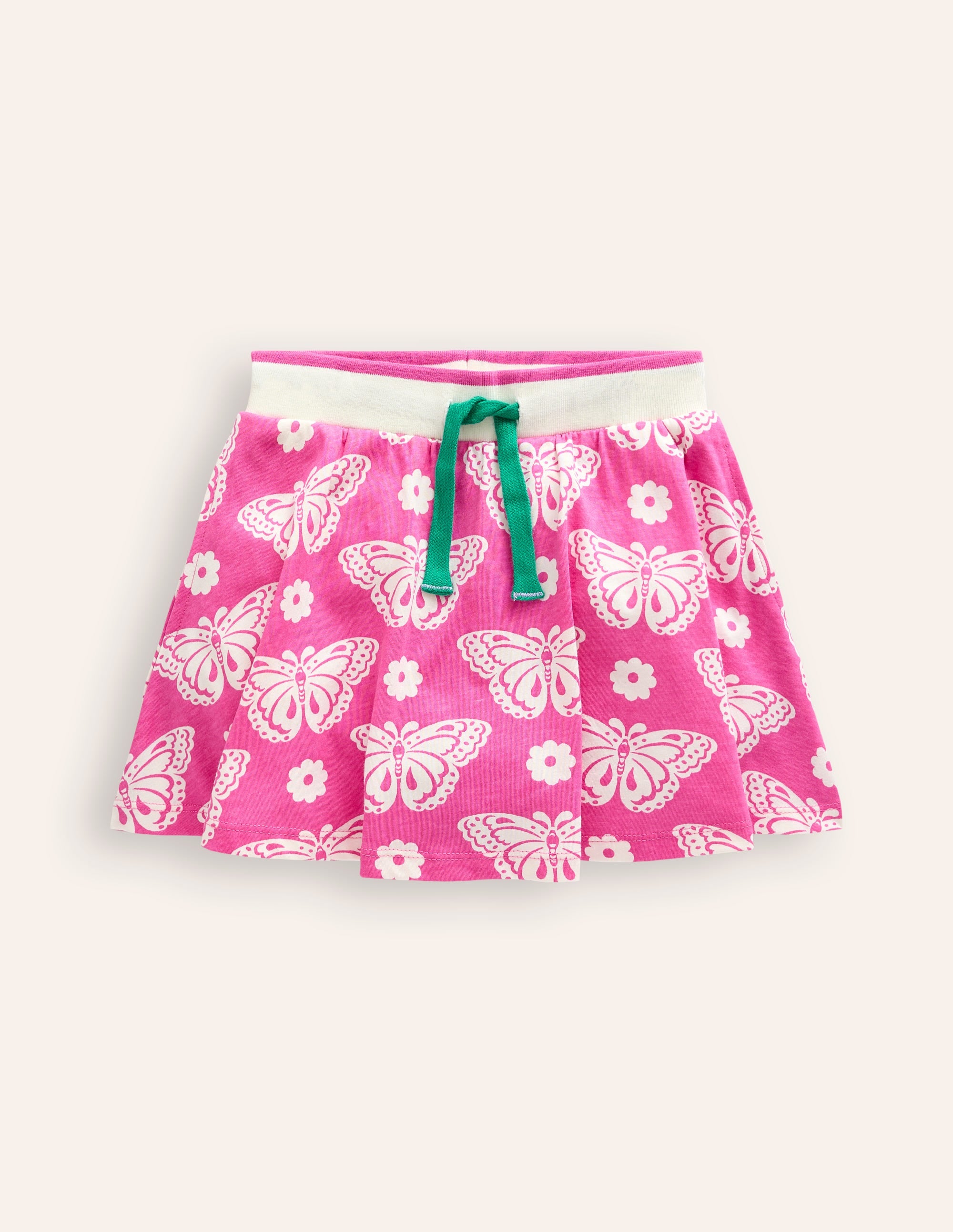 Printed Jersey Skort-Pink Butterfly Stamp - Image 1