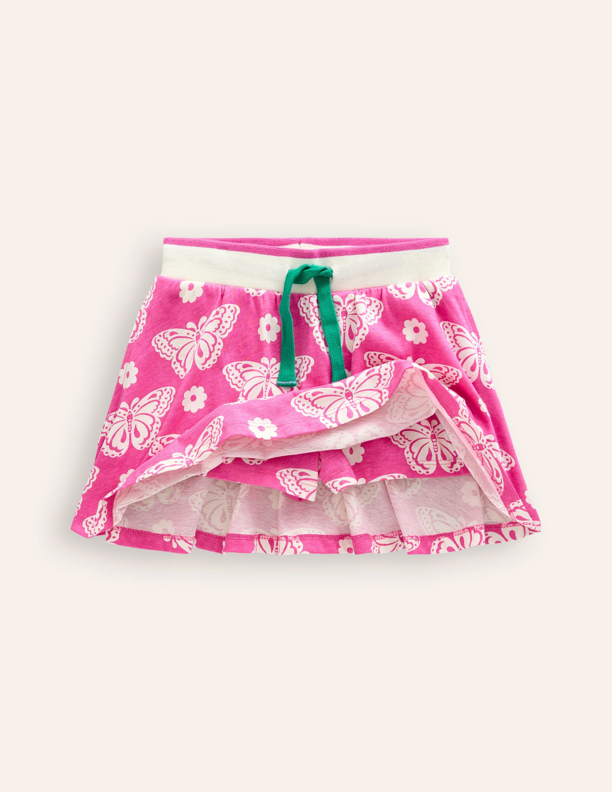 Printed Jersey Skort-Pink Lemonade Strawberry Patch - Image 4